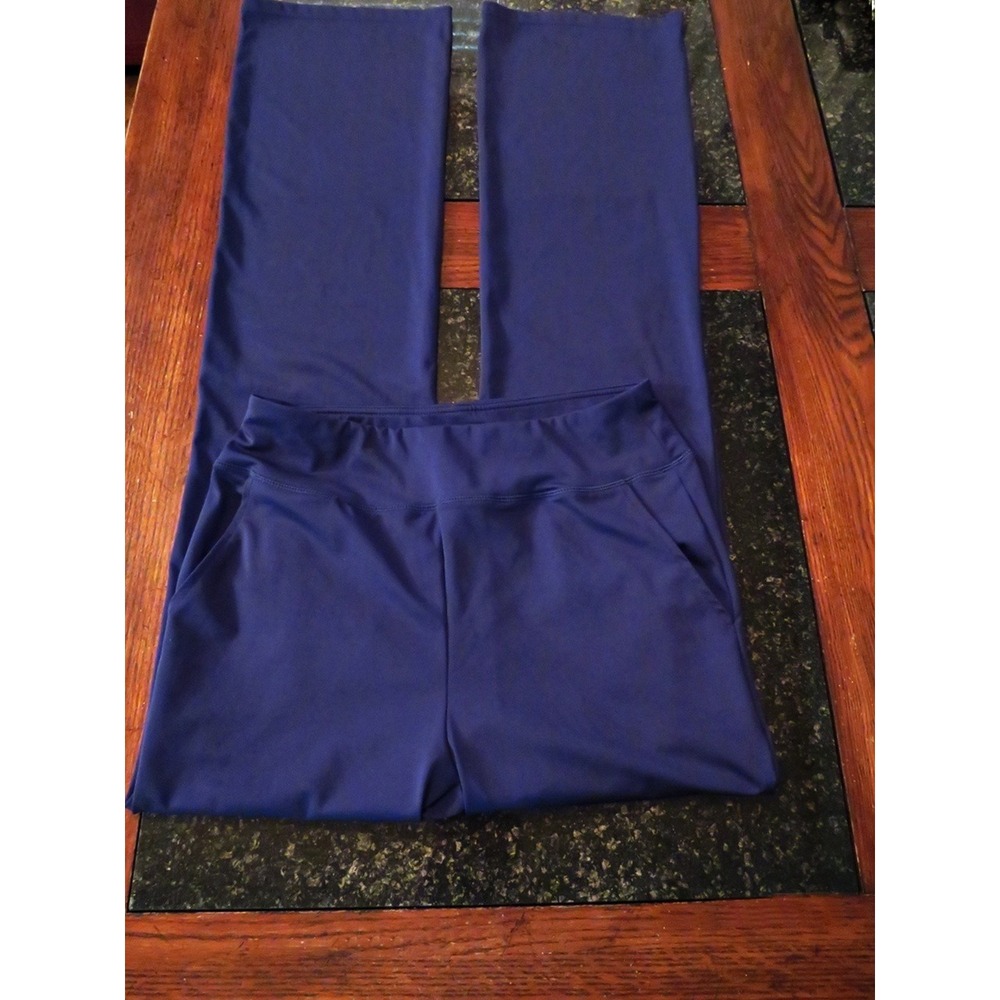 DaYoung Bootcut Yoga Pants with Tummy Control Workout Large Navy Blue - Picture 10 of 11